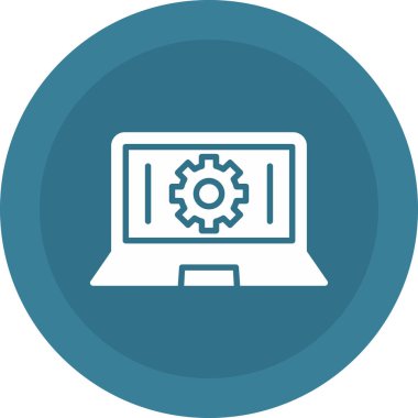 Dizüstü bilgisayar simgesi vektör çizimi