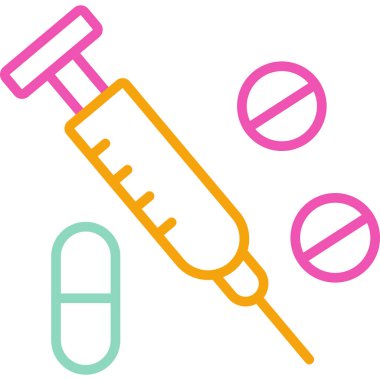 Şırınga simgesinin vektör illüstrasyonu