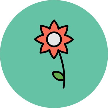 Çiçek. Web simgesi basit illüstrasyon