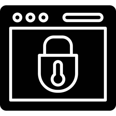 Kilit. Web simgesi basit illüstrasyon