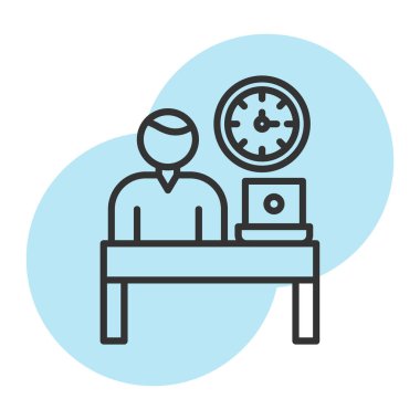 Sandalyede oturan bir adamın vektör çizimi.