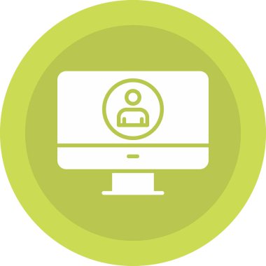 Bilgisayar monitörü. Web simgesi basit illüstrasyon