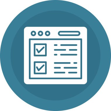 Kontrol listesi düz simgesi, iş konsepti, vektör illüstrasyonu