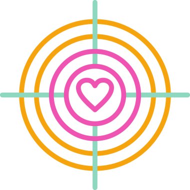 Kalp ikonu vektör illüstrasyonu