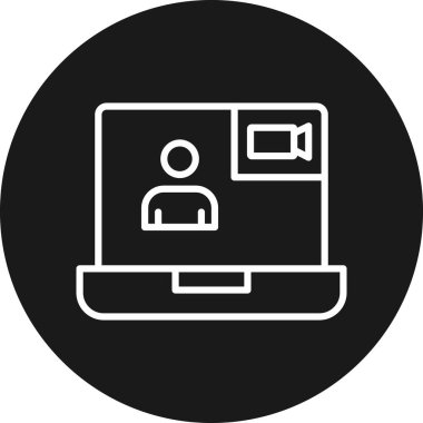 Dizüstü bilgisayar simgesi vektör çizimi