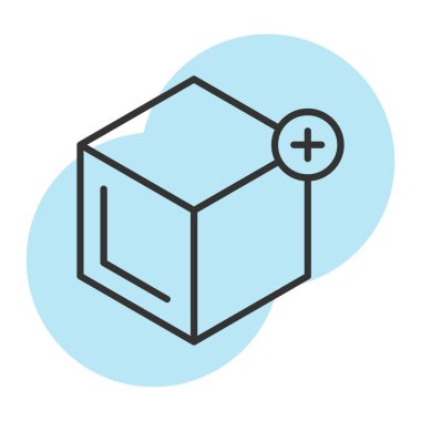 ok ile kutu, çizgi vektör simgesi