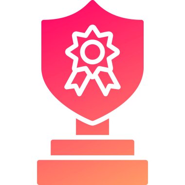 Renk çizgisi ödül ikonu beyaz arkaplanda izole edildi. Kazanan sembol. Şampiyonluk yarışması konsepti. Gradyan stil dinamik şekilleri. vektör.