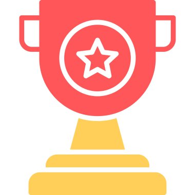 Kupa ikonu vektörü. Düz renk sembolü. beyaz izole arkaplan.