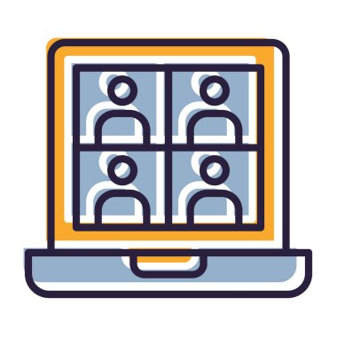 online toplantı Vektör simgesi