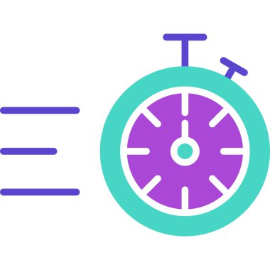 Beyaz arkaplanda izole edilmiş renkli saat simgesi. Zaman sembolü. Rastgele dinamik şekiller. vektör illüstrasyonu