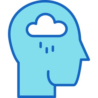 Beyin zihin simgesi - ana hatlar biçiminde