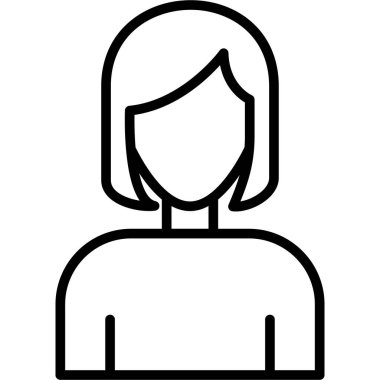 Kadın avatar simgesi vektör illüstrasyonu