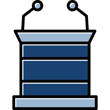 Mavi ve beyaz bir ikonun vektör illüstrasyonu