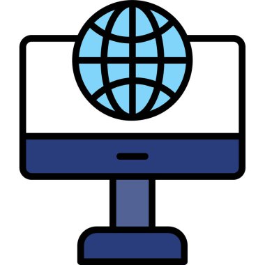 Genel ağ simgesi. Genel ağ vektör simgesinin ana hatlarını izole et