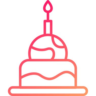 Kek. Web simgesi basit illüstrasyon