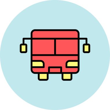 Otobüs. Web simgesi basit illüstrasyon