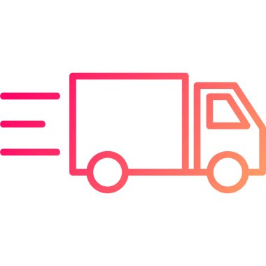 Kargo kamyonu düz vektör simgesi