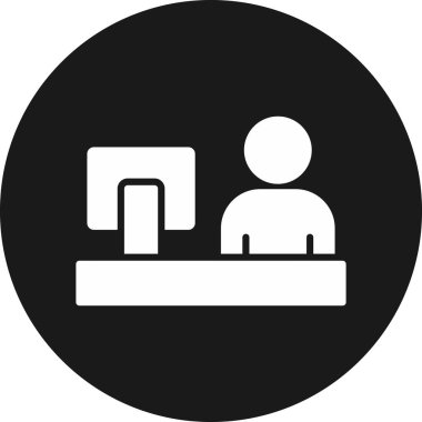 Tabletli bir adamın vektör çizimi