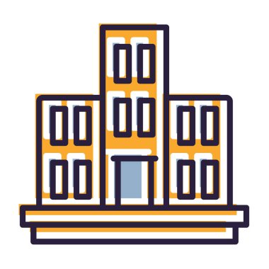 Bina. Web simgesi basit illüstrasyon