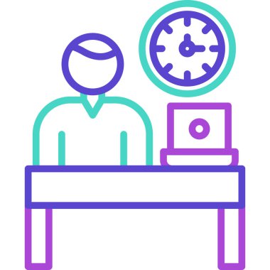 Bilgisayarı olan bir adamın vektör çizimi