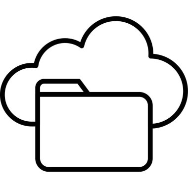 Bulut depolama ikonu ana hatları vektörü. veri depolama