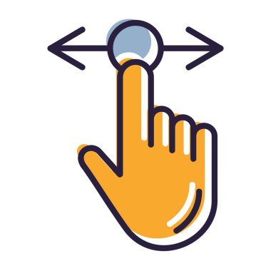 Ekrandaki parmak gösterimi, vektör illüstrasyonunun izole edilmiş simgesi