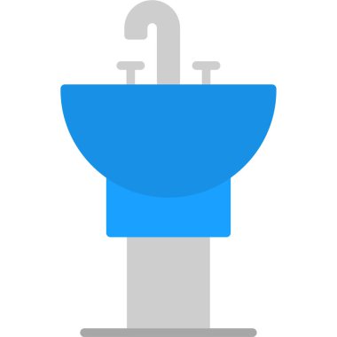 duş vektör simgesi. biçim iki renkli düz sembol, gri ve mavi renkler, yuvarlak açılar, beyaz arkaplan.