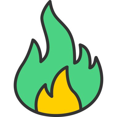 İçi doldurulmuş yanan alev simgesi - özet biçimi