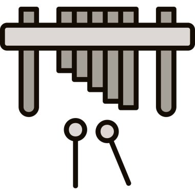 Davul simgesi. Davul vektör simgesi web için anahat çizimi