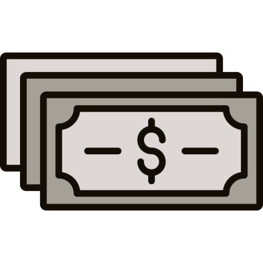 para dolar para simgesi ana hatları biçiminde