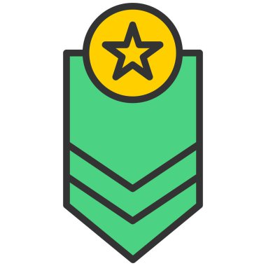 Askeri rozet. Web simgesi vektör illüstrasyonu