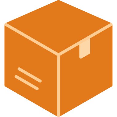 kutu kargo lojistik simgesi düz stil