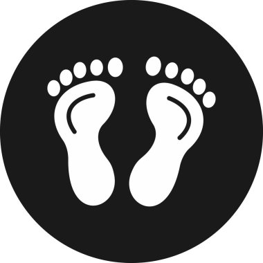 bebek ayak izi ikonu. Web tasarımı için bebek ayak izi vektör simgesinin basit çizimi