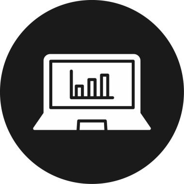Bilgisayar monitörü simgesi. Web için basit bir bilgisayar izleme vektör simgesi çizimi