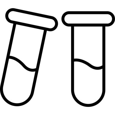 Tıbbi tüp ikonu. Beyaz arkaplanda izole edilmiş web tasarımı için tıbbi test vektör simgesi