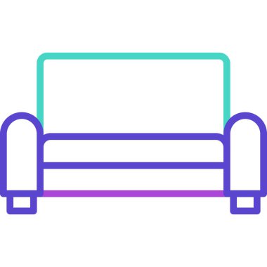 Modern kanepe ikonu. Ağ için kanepe vektör simgelerinin özet çizimi