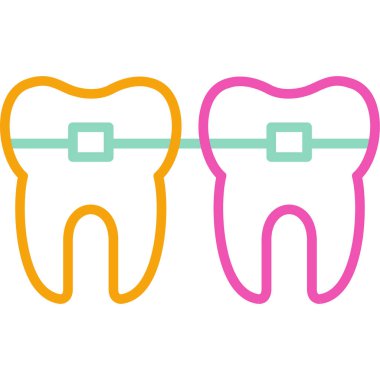 Diş teli ikon vektörlü. Diş teli işareti. renk izole sembol