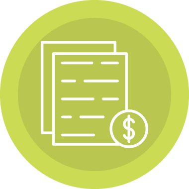 Fatura dolar para simgesi - taslak biçimi