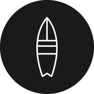 Sörf tahtası simgesinin vektör çizimi