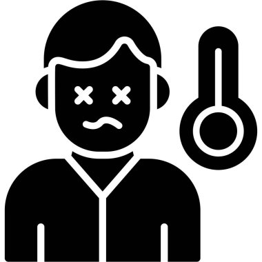 Baş ağrısı simgesi, vektör illüstrasyonu