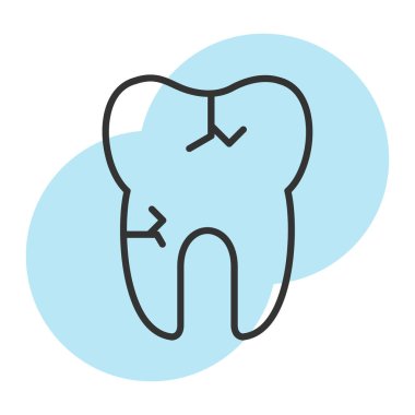 diş çizgisi simgesi olan diş.