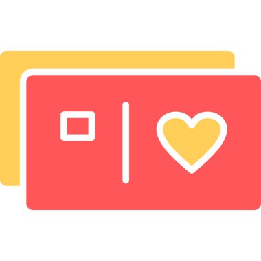 Kalp ikonu vektör illüstrasyonu