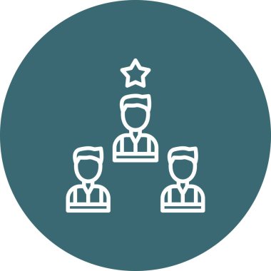 İnsanların ve yıldızların vektör illüstrasyonu simgesi