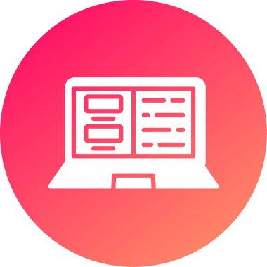 Dizüstü bilgisayar simgesi vektör çizimi