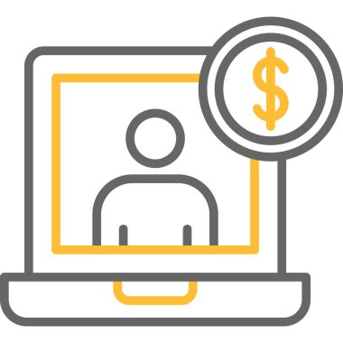 Dolar. Web simgesi basit illüstrasyon