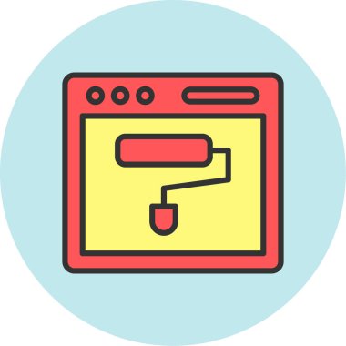 Tarayıcı. Web simgesi basit illüstrasyon