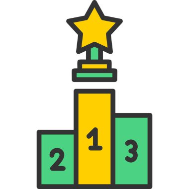 ödül kupa simgesi, vektör illüstrasyonu