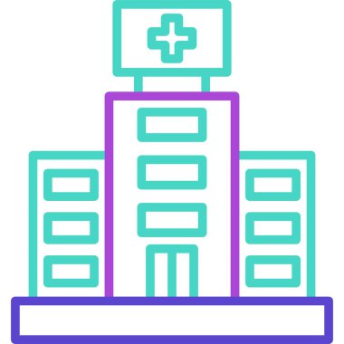 Hastane binası modern simge, vektör illüstrasyonu