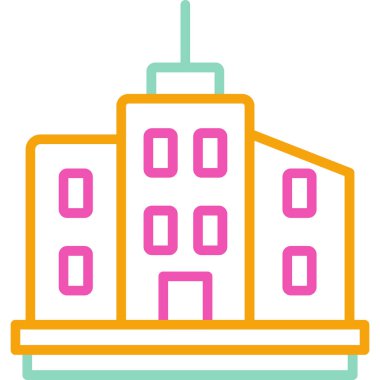 Bina. Web simgesi basit illüstrasyon