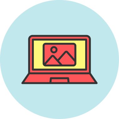 Dizüstü bilgisayar simgesi vektör çizimi